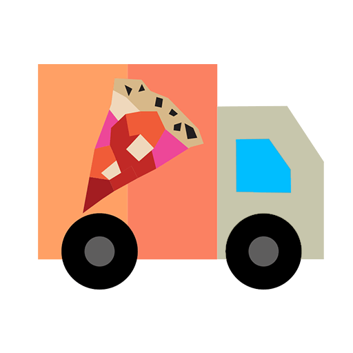 A graphic design of food truck