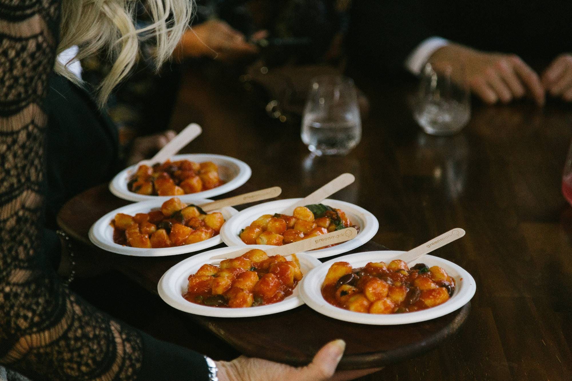 Gnocchi on plates